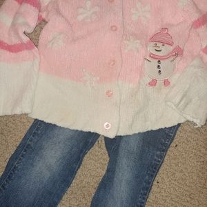 Toddler Girls jeans and sweater 2t